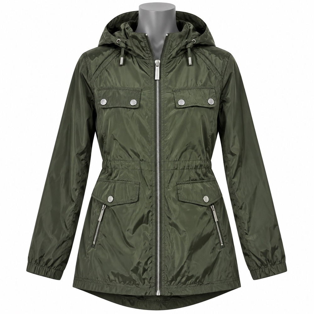 Michael Michael Kors Womens Olive Green Hooded Anorak Jacket Size S